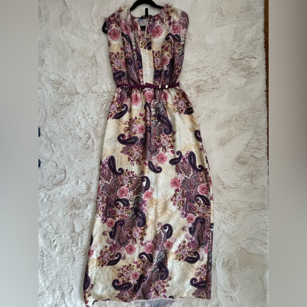 Mango Silk Long Dress